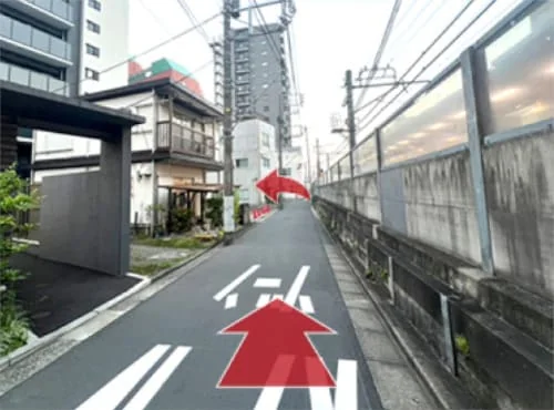鉄線平沼橋からのアクセス：ルート4